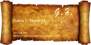 Ganzl Henrik névjegykártya